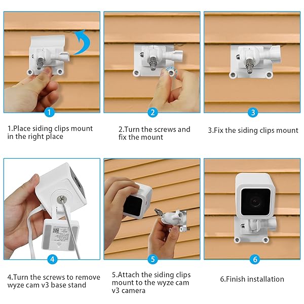 HOLACA HOLACA Vinyl Siding Hooks for Wyze Cam V3 Weatherproof Stainless Steel Mounting Clips 2 Pack - View 5 of 8