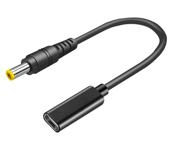 Vienon Type C USB-C Female to DC 5.5X2.5mm Power PD Charge Cable for Laptop 18-20V Black