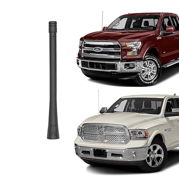 PYGHAP PYGHAP Stylish Short Antenna for Ford F150 Raptor F250 F350 F450 Dodge Ram 1500 2500 3500 6 Inch Flexible Car Wash Proof Radio Antenna