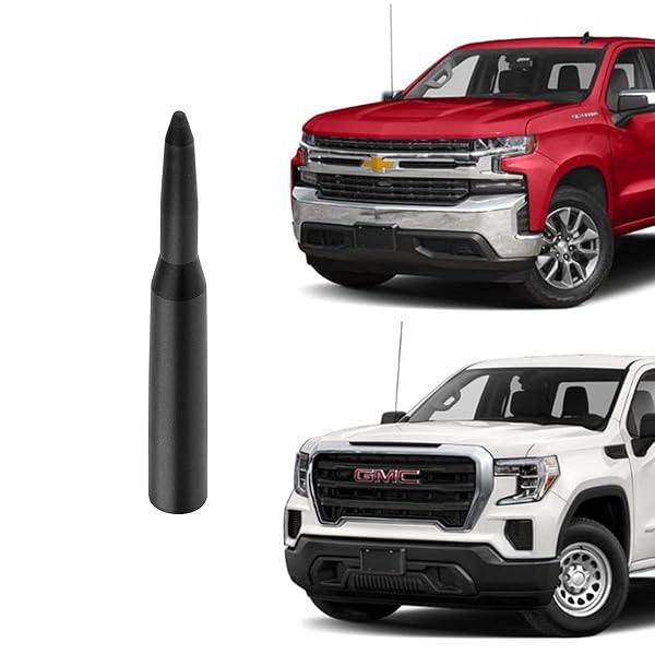 PYGHAP PYGHAP Stylish Short Antenna for Chevy Silverado GMC Sierra Trucks 4 Inch Aluminum Car Wash Proof Antenna