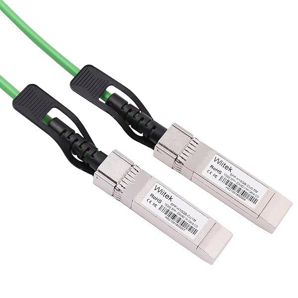 Wiitek Green 0.5m 10G SFP+ DAC Twinax Cable Compatible with Cisco Ubiquiti Juniper Mellanox Mikrotik Netgear Supermicro Open Source Switches - View 2 of 7