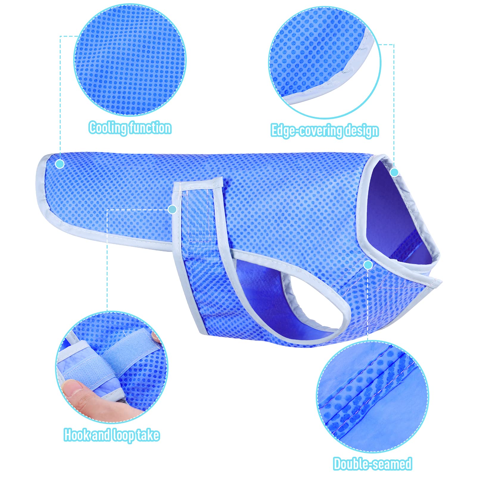 POPETPOP POPETPOP Dog Cooling Vest, Lightweight Cooler Jacket, Pet Vest Harness for for Small Medium Dogs(Size) - View 4 of 7