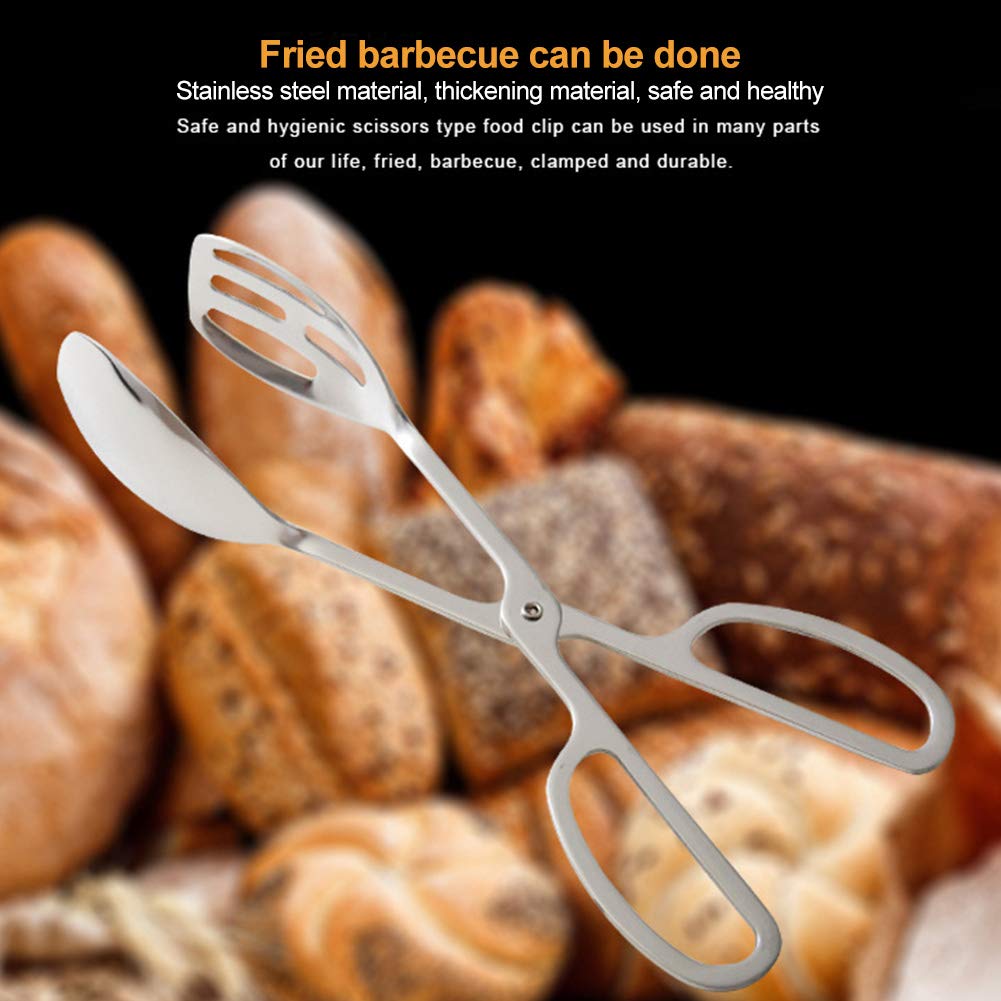 Denpetec Food Tongs, Stainless Steel Kitchen Tongs Salad Tongs for Cooking, Barbecue, Pastry, Sandwich, Ice, Serving Scissors Tongs - View 2 of 9