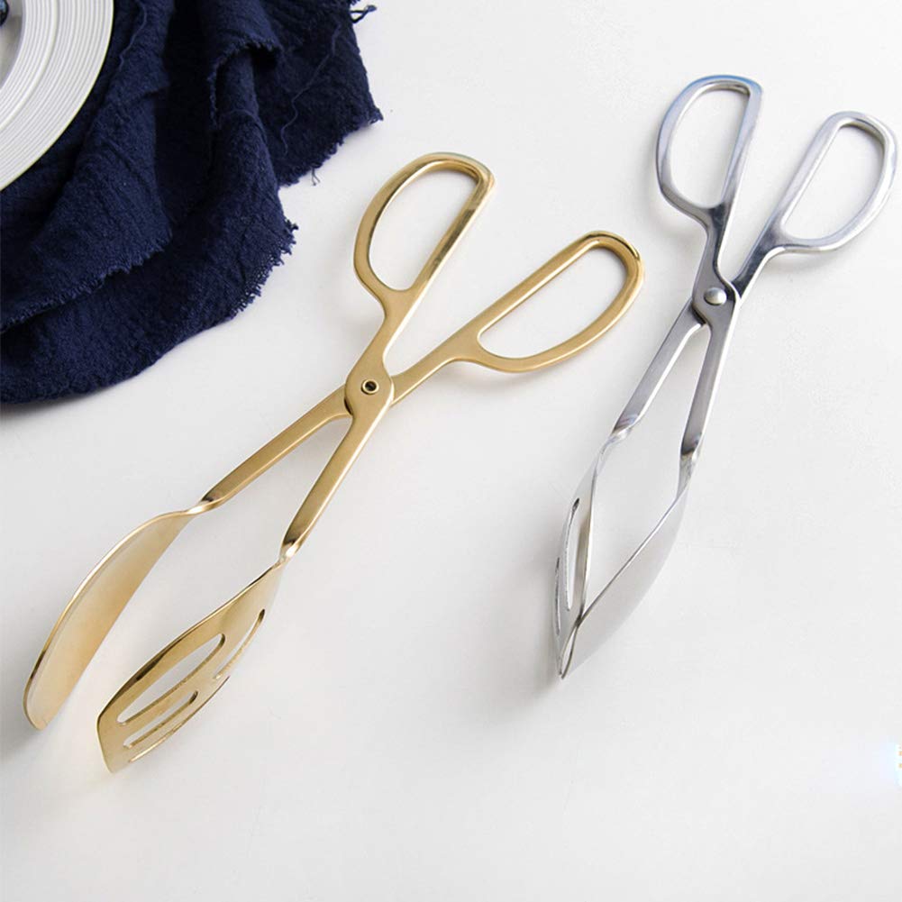 Denpetec Food Tongs, Stainless Steel Kitchen Tongs Salad Tongs for Cooking, Barbecue, Pastry, Sandwich, Ice, Serving Scissors Tongs - View 3 of 9