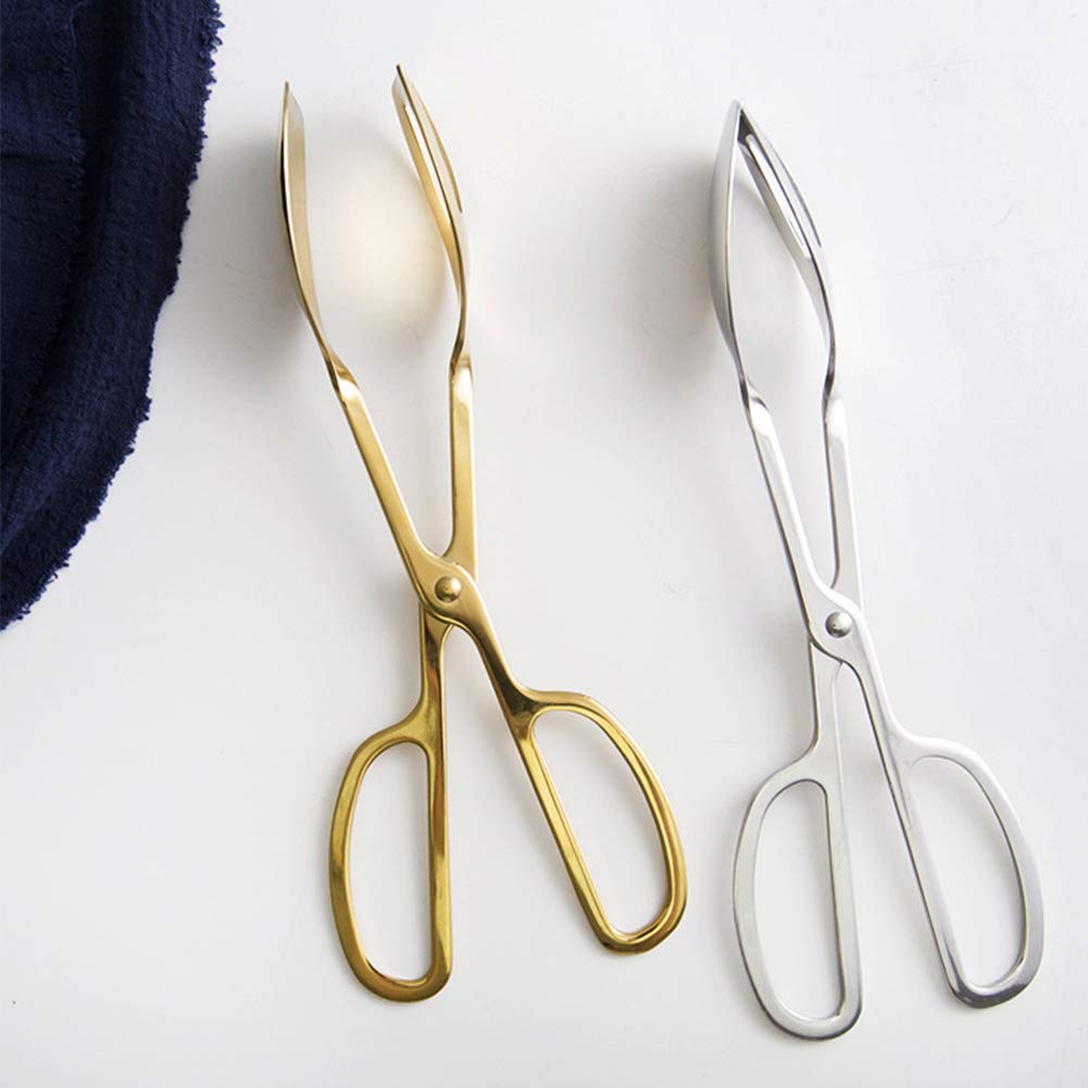 Denpetec Food Tongs, Stainless Steel Kitchen Tongs Salad Tongs for Cooking, Barbecue, Pastry, Sandwich, Ice, Serving Scissors Tongs - View 7 of 9