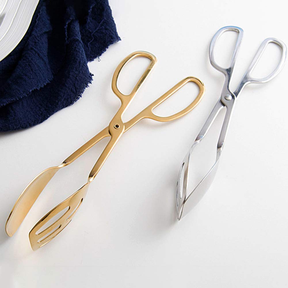 Denpetec Food Tongs, Stainless Steel Kitchen Tongs Salad Tongs for Cooking, Barbecue, Pastry, Sandwich, Ice, Serving Scissors Tongs - View 8 of 9