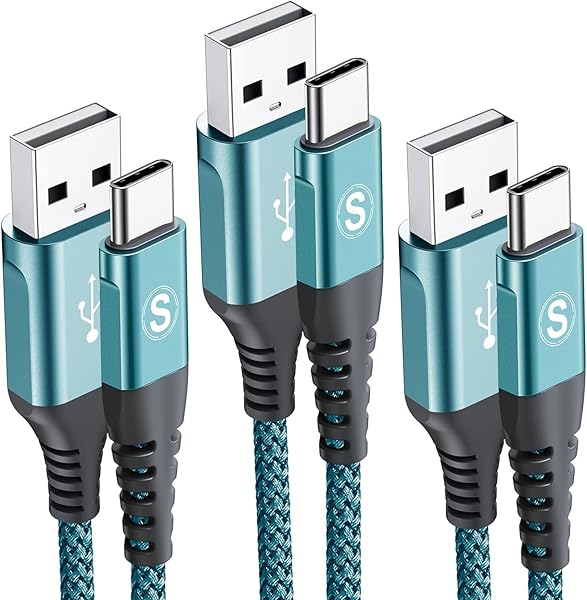 sweguard Sweguard USB Type C Cable 3-Pack 3.3ft 6.6ft 10ft Green Fast Charging Data Transfer