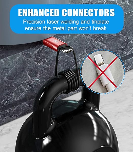 sweguard Sweguard USB Type C Cable 3-Pack Fast Charger Nylon Braided Cord for Samsung Galaxy Google Pixel LG Moto Red 3.3ft 6.6ft 10ft - View 7 of 8