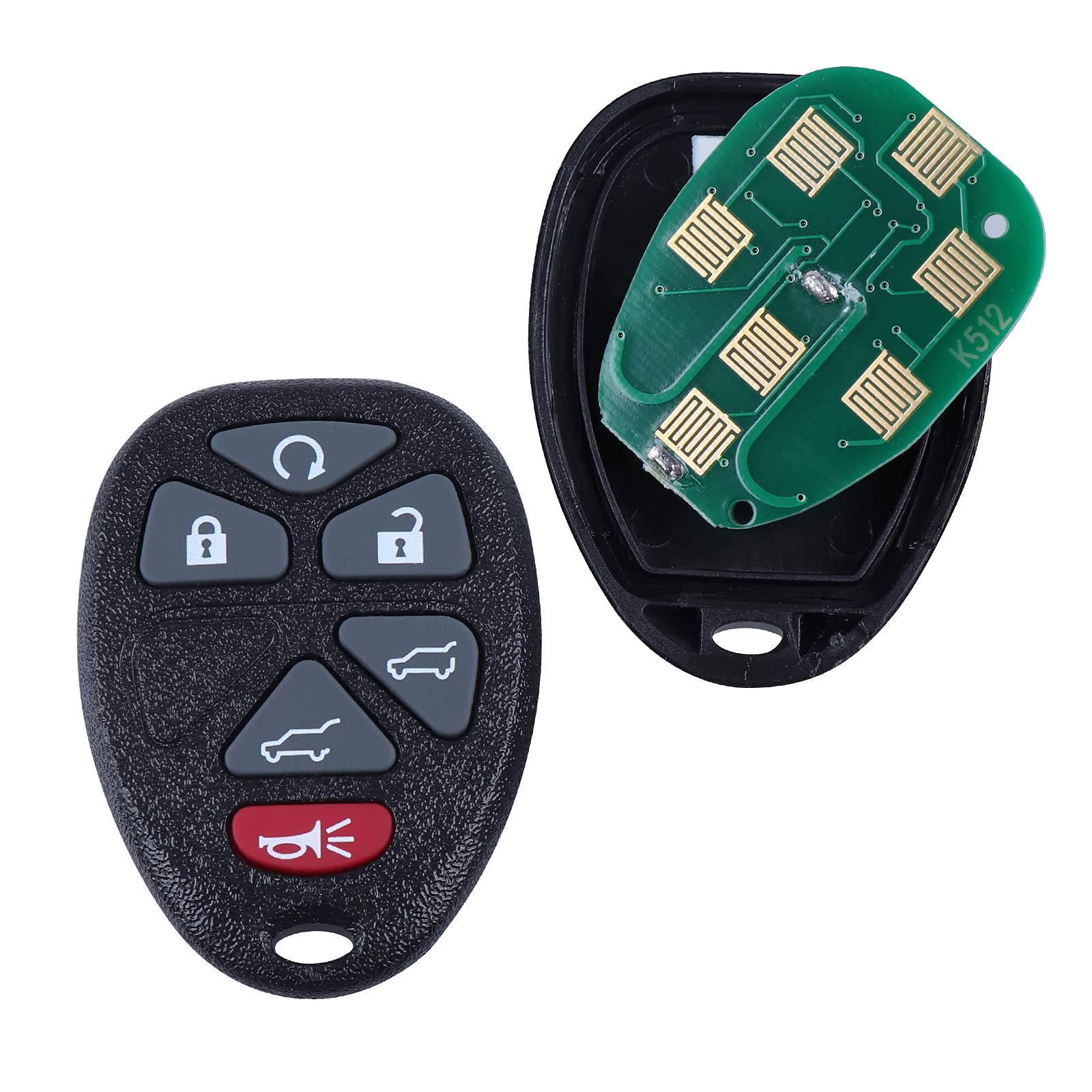 KEYSREMOTE Car Keyless Entry Key Fob Replacement for 2007-2014 Escalade ESV GMC Yukon Chevy Suburban Tahoe Remote Control OUC60221, OUC60270 (2 Pack) - View 4 of 7