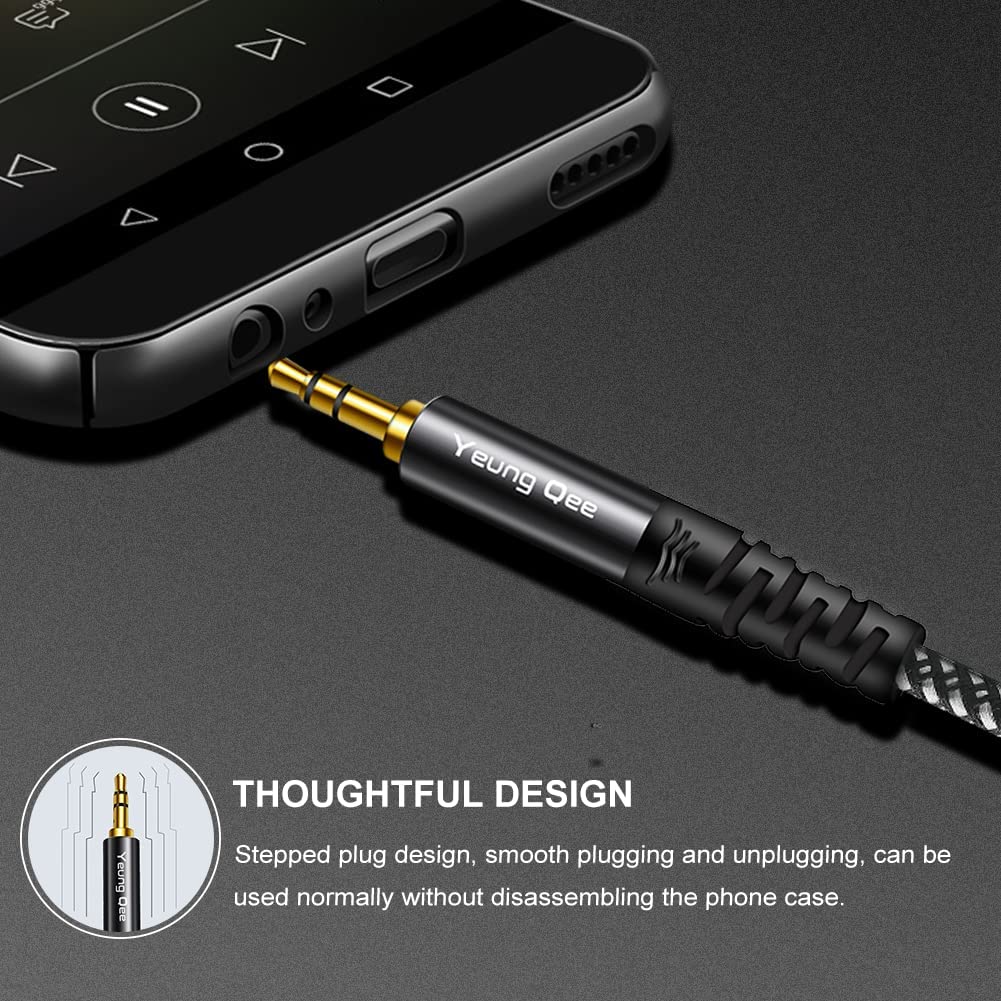 Yeung Qee 3.5mm to 2 RCA Audio Cable 30 ft,Yeung Qee Nylon Braided 3.5mm Male to 2RCA Male Stereo Audio Y Adapter cable AUX RCA Splitter Cord Compatible with - View 5 of 7