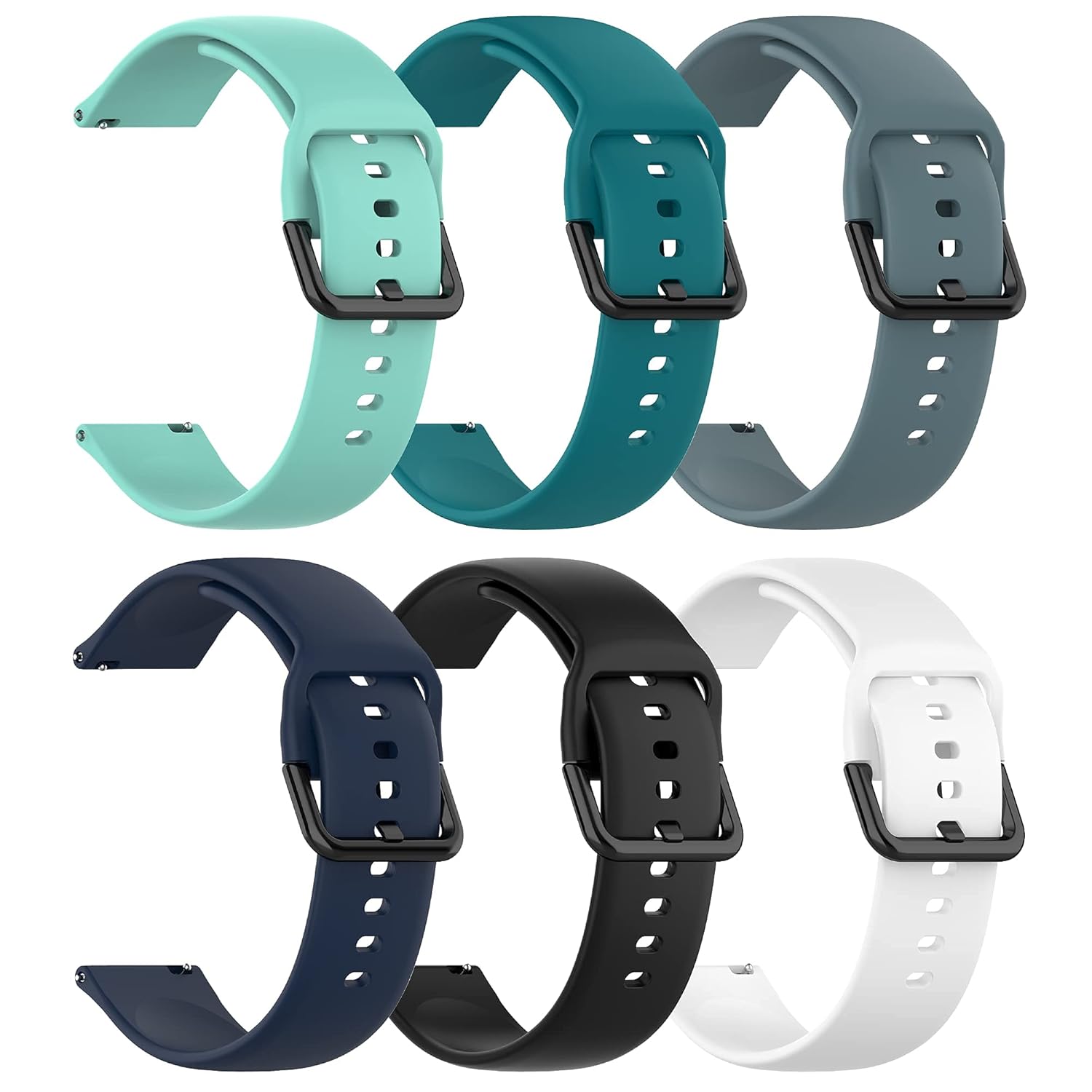 ECSEM Watch Bands for Veryfitpro ID205L,ID205,ID205G,ID205SWillful ID205L SW020 SW023 Smart Watch Replacement Band for WomenandMen(6Pack)