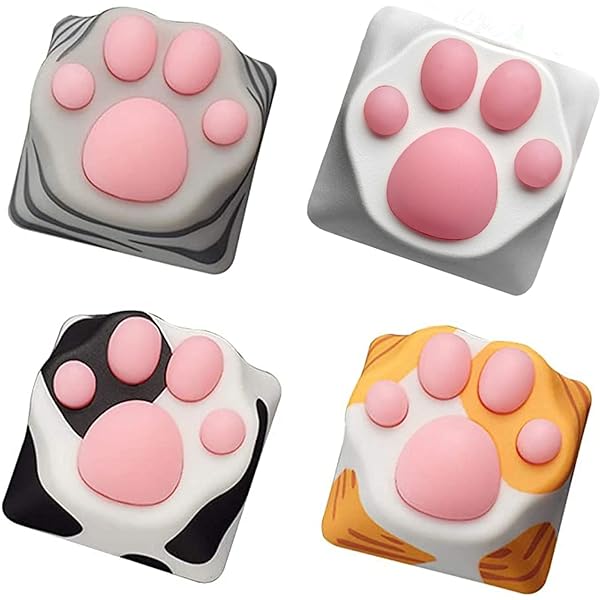 SYA SYA ZOMOPLUS Cute Cat Claws Keycaps 3D Model OEM Profile for Cherry MX Mechanical Gaming Keyboard Custom Squishy Paws Key Caps