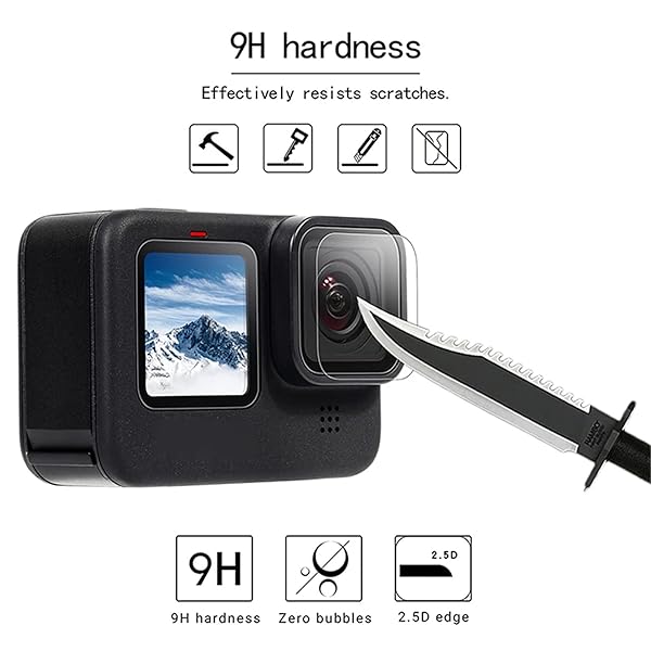 ZLMC 11PCS GoPro Hero 9 Screen Protector Kit with Tempered Glass and Rubber Lens Covers for Ultimate Protection - View 4 of 7
