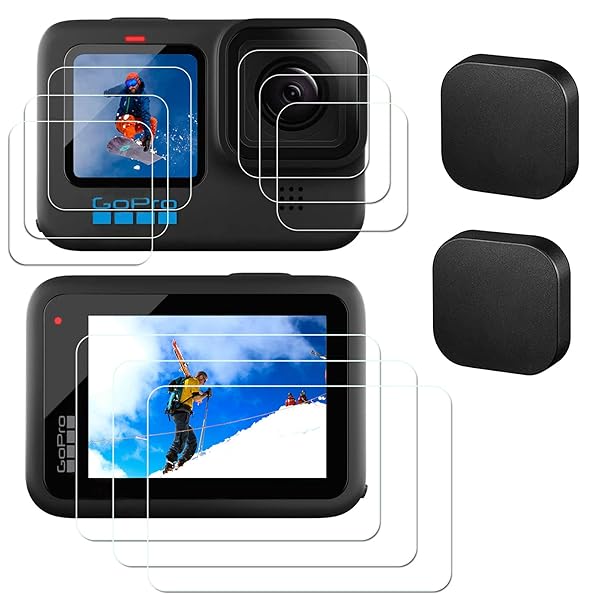 ZLMC 11PCS GoPro Hero 9 Screen Protector Kit with Tempered Glass and Rubber Lens Covers for Ultimate Protection