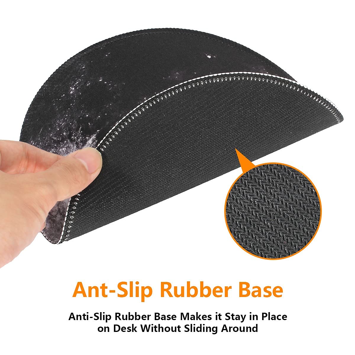 Qisan Round Gaming Mouse Pad Non Slip Rubber Mousepad 8.66x8.66x0.07 Inch with Stitched Edge Foldable Mouse Mat for Desktop, Laptop Mouse Pads for Desk | - View 3 of 5