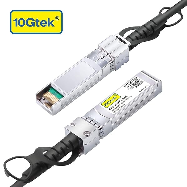 10Gtek 10Gtek 1.25G SFP DAC Twinax Cable Passive 0.5 Meter Compatible with Cisco Ubiquiti Fortinet and More - View 2 of 8