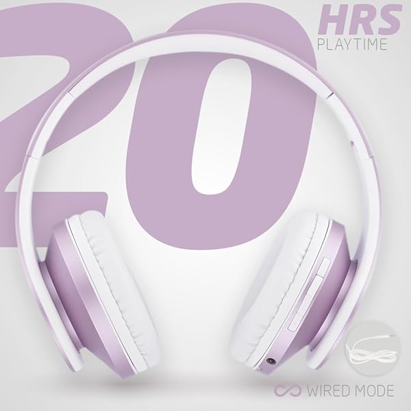 PowerLocus PowerLocus Bluetooth Over-Ear Headphones: Wireless, Foldable, Microphone, FM Radio - Soft Foam for iPhone, Android, PC & TV (Purple) - View 8 of 11