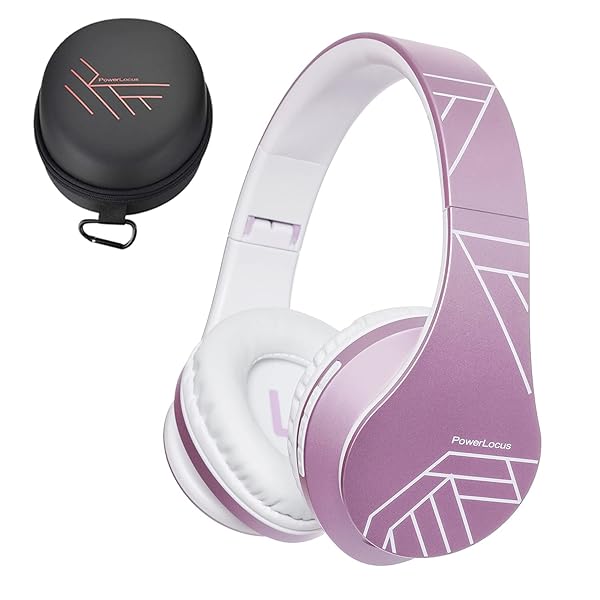 PowerLocus PowerLocus Bluetooth Over-Ear Headphones: Wireless, Foldable, Microphone, FM Radio - Soft Foam for iPhone, Android, PC & TV (Purple) - View 3 of 11
