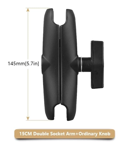 Strg Strg Double Socket Arm 1.5 Inches C Size 38mm Ball Mounts 5.7 Inch Aluminum Alloy Clamp Compatible with RAM Mount iBolt and More - View 2 of 9