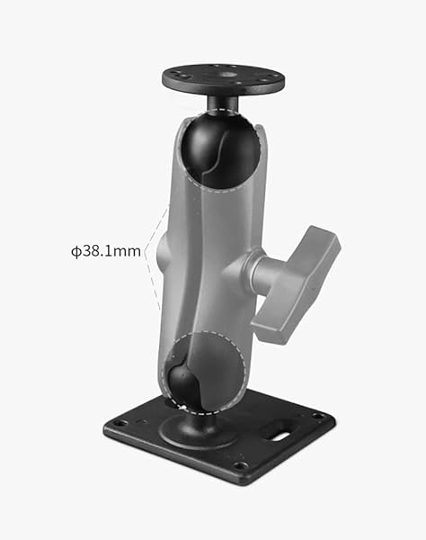 Strg Strg Double Socket Arm 1.5 Inches C Size 38mm Ball Mounts 5.7 Inch Aluminum Alloy Clamp Compatible with RAM Mount iBolt and More - View 4 of 9