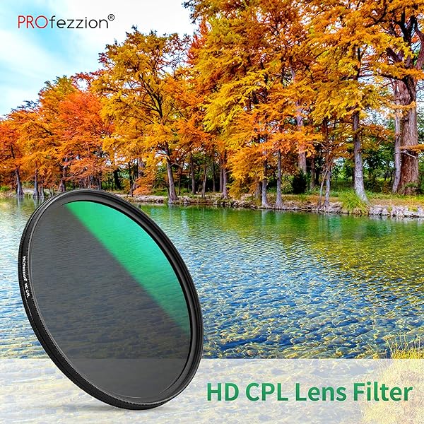 PROfezzion Profession 58mm Circular Polarizer Filter for Canon EOS Rebel T7 T6 T8i T7i T6i T6s Ultra Slim Multi Coated 12 Layers CPL Lens Filter - View 3 of 9