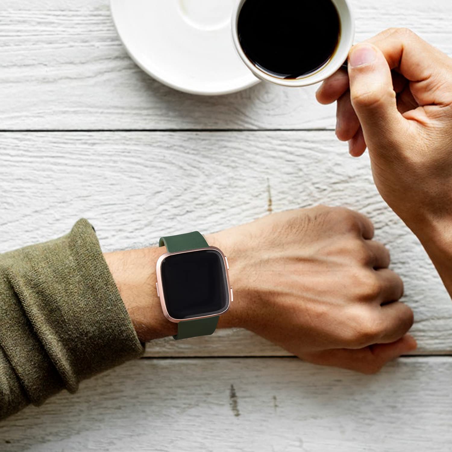 Mugust 8 Pack Sport Bands Compatible with Fitbit Versa, Classic Soft Silicone Replacement Wristbands Straps for Fitbit Versa 2 Smart Watch Women Men (8 Pack - View 4 of 7