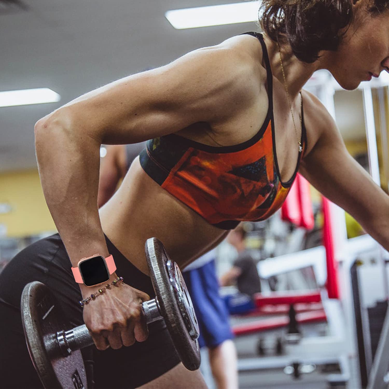 Mugust 8 Pack Sport Bands Compatible with Fitbit Versa, Classic Soft Silicone Replacement Wristbands Straps for Fitbit Versa 2 Smart Watch Women Men (8 Pack - View 7 of 7