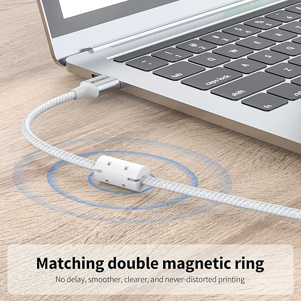 MOSWAG MOSWAG 16.4FT USB Printer Cable High Speed Type A to B Compatible with HP Canon Epson Dell Lexmark Brother Xerox Samsung and More - View 5 of 6