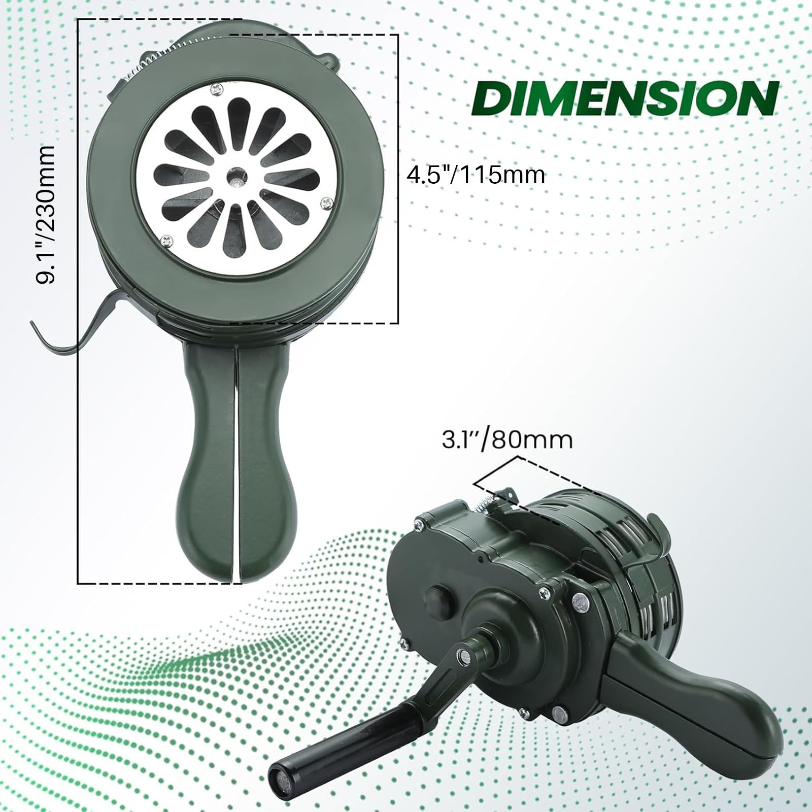 MAOPINER MAOPINER Handheld Air Raid Siren, 110db Hand Loud Crank Operated Air Raid Siren Home Self Protection Security Alarm Siren Aluminum Alloy Crank, Hand - View 2 of 6