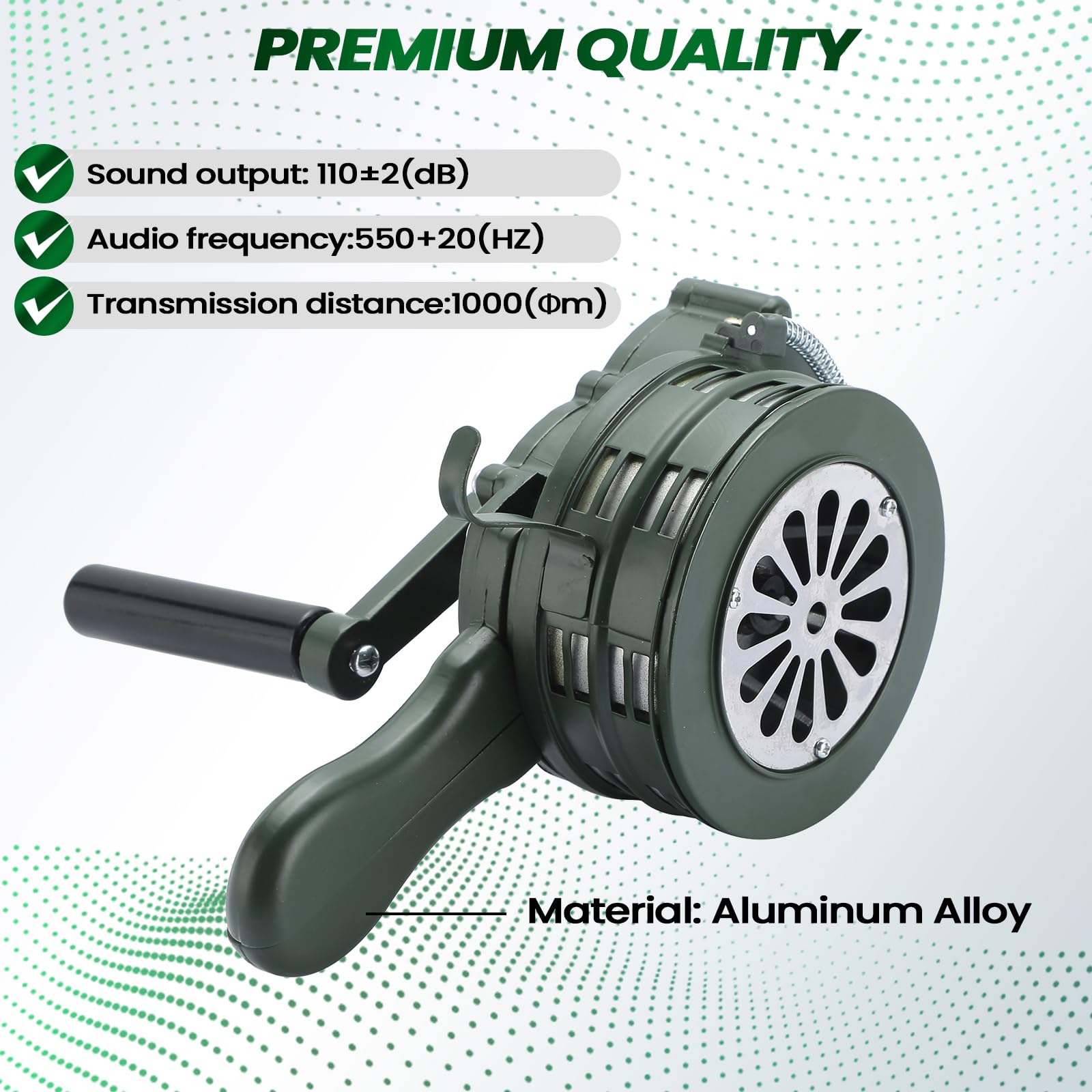 MAOPINER MAOPINER Handheld Air Raid Siren, 110db Hand Loud Crank Operated Air Raid Siren Home Self Protection Security Alarm Siren Aluminum Alloy Crank, Hand - View 3 of 6