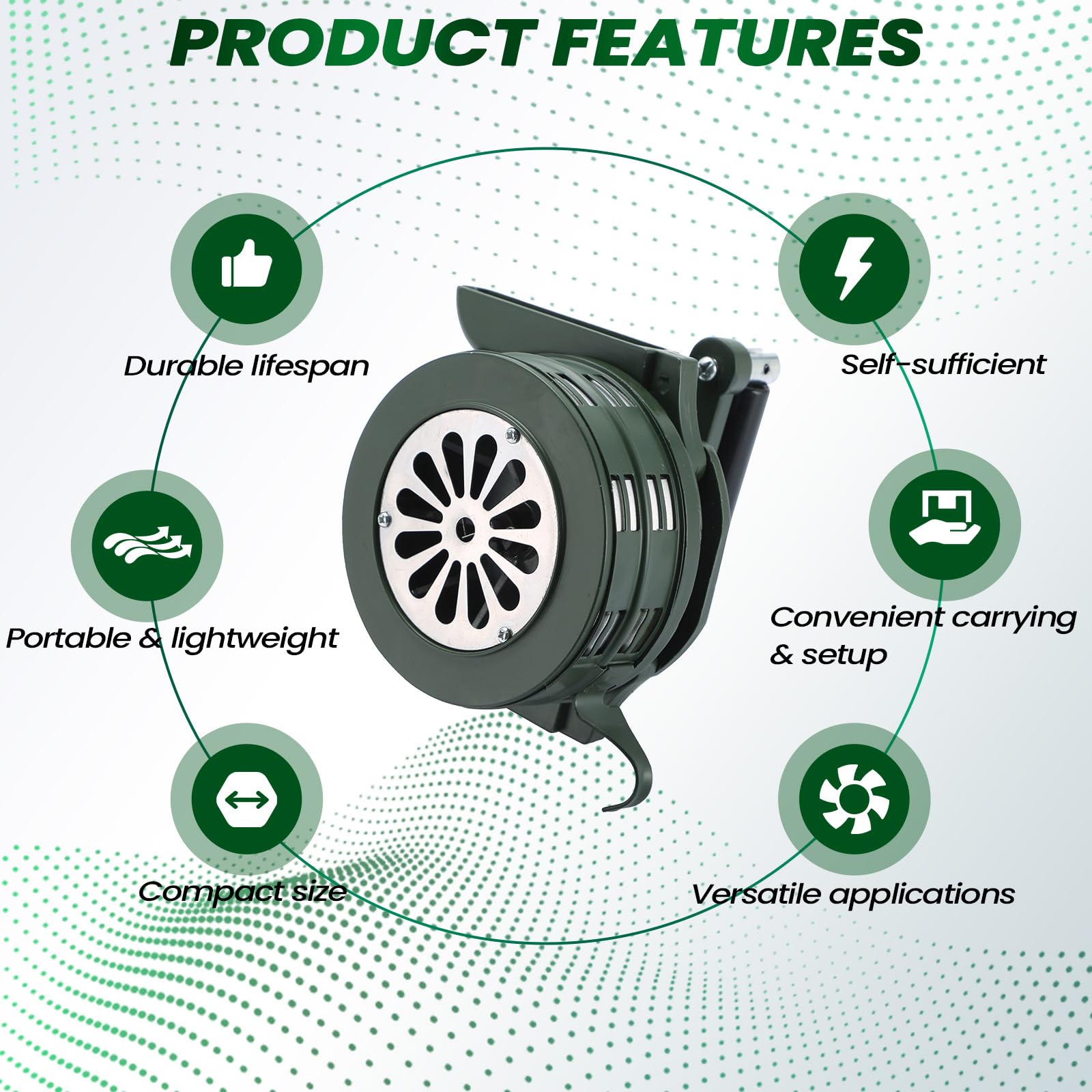 MAOPINER MAOPINER Handheld Air Raid Siren, 110db Hand Loud Crank Operated Air Raid Siren Home Self Protection Security Alarm Siren Aluminum Alloy Crank, Hand - View 5 of 6