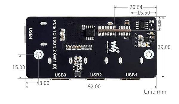 Coolwell PCIe to USB 3.2 Gen1 Adapter for Raspberry Pi CM4 with 4 High Speed USB Ports Compatible with USB 3.0 2.0 1.1 - View 7 of 7