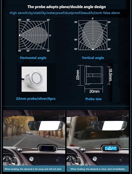 MACHSWON Dual Core Parking Sensors with LCD Display for Rear and Front View Reverse Backup Radar System - View 8 of 9