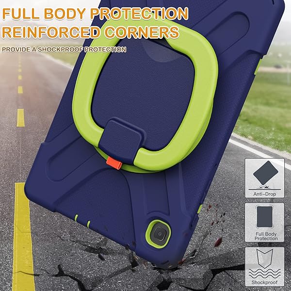 BRAECN BRAECN Heavy Duty Silicone Case for Samsung Galaxy Tab S6 Lite 2020 with Hand Grip Shoulder Strap Kickstand and S Pen Holder Navy Green - View 6 of 6