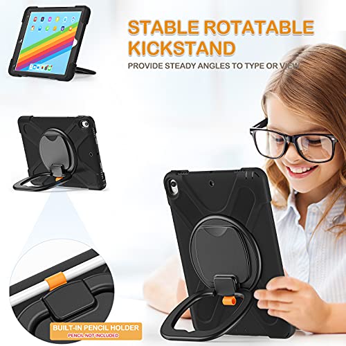 BRAECN BRAECN Heavy Duty Silicone Case for iPad Air 3 10.5 2019 and iPad Pro 10.5 2017 with Pencil Holder and Rotating Hand Grip Black - View 3 of 6