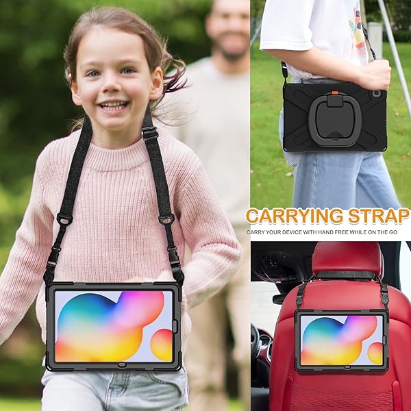 BRAECN BRAECN Galaxy Tab S6 Lite Case 2020 Heavy Duty Silicone with Grip Strap Kickstand S Pen Holder for Samsung Tab S6 Lite 10.4 Inch Black - View 5 of 6