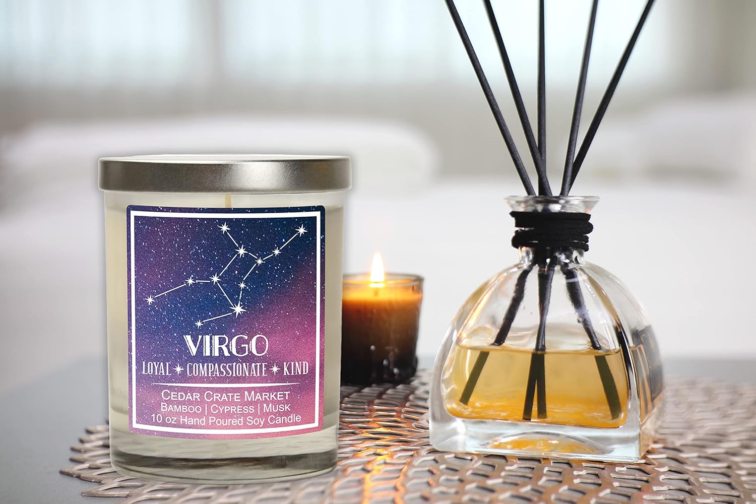 CEDAR CRATE MARKET Virgo Astrology Candle - Best Friends, Friendship Gifts for Women, Men, Zodiac Birthday Gift for Virgo Friends Female, Virgo Lovers, Horoscope - View 2 of 9