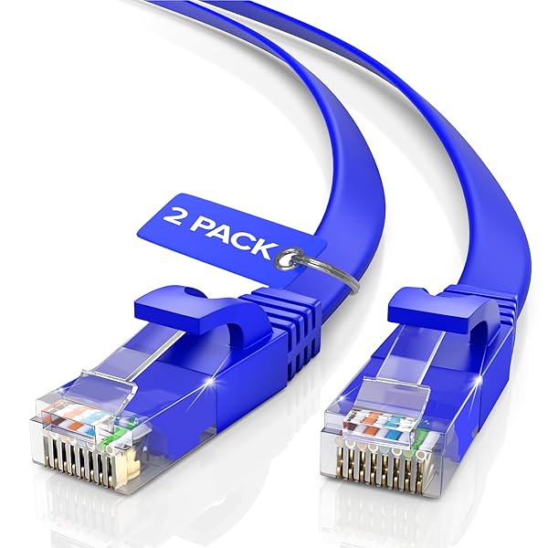 Maximm Cat6 Ethernet Cable 100ft 2-Pack - Flat High-Speed Network Cables for Gaming, Streaming, PC, PS5, Xbox - Durable & Space-Saving - View 2 of 7