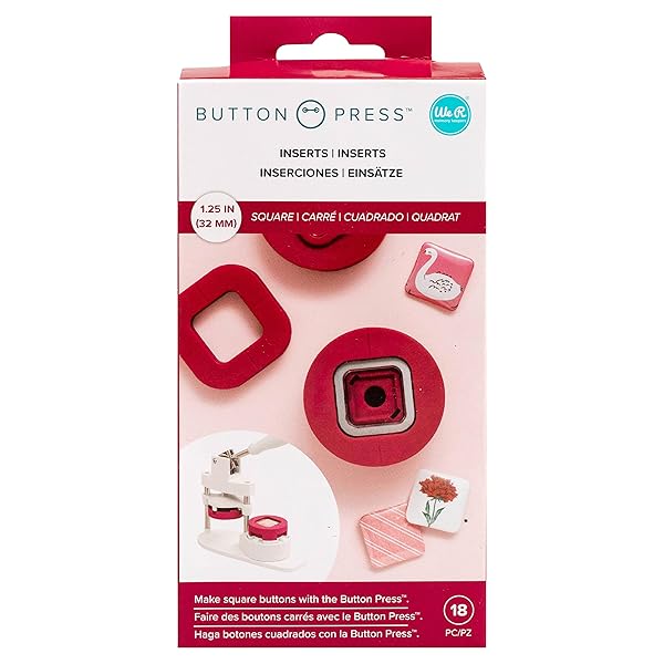 We R Memory Keepers DIY 32mm Square Buttons with We R Memory Keepers Button Press - Perfect for Bags, Crafts & Scrapbooking - View 3 of 10