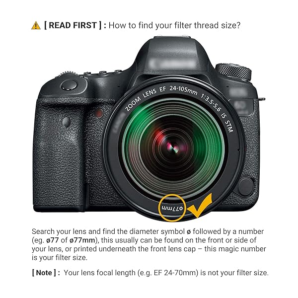 PROfezzion PROfezzion 77mm UV Filter for Nikon D750/D780 & Canon 6D Mark II/5D Mark IV - Ultra Slim Protection for Kit Lenses - View 9 of 10
