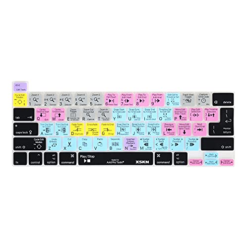 XSKN XSKN Avid Pro Tools Shortcuts Silicone Keyboard Cover for 2019 2020 MacBook Pro 16 inch A2141 13.3 inch A2251 A2289 A2338 M1 Touch Bar
