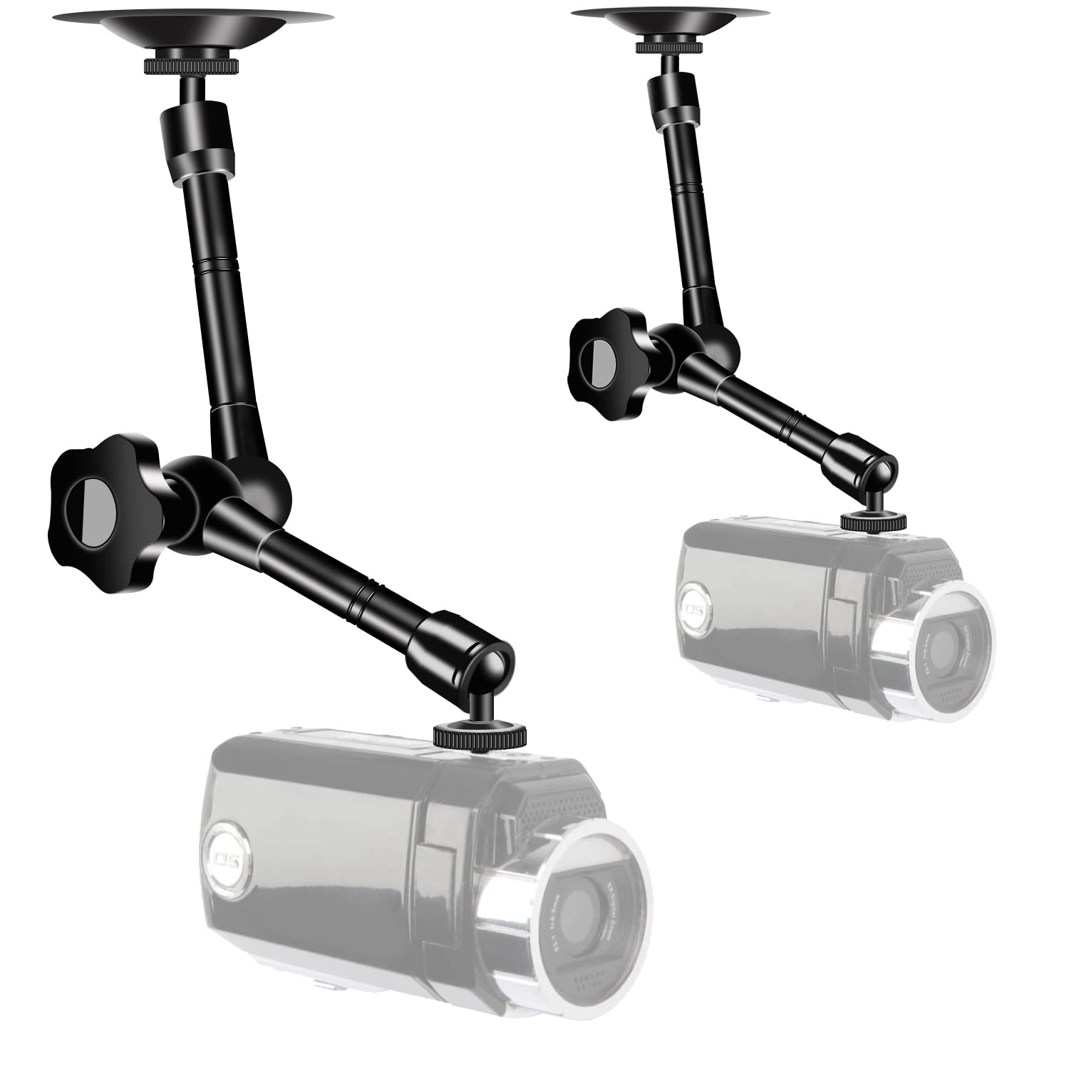 UYODM 2 Pack Articulating Magic Arm Wall Mount Holder for CCTV Camcorders LED Lights DSLRs and Security Cameras