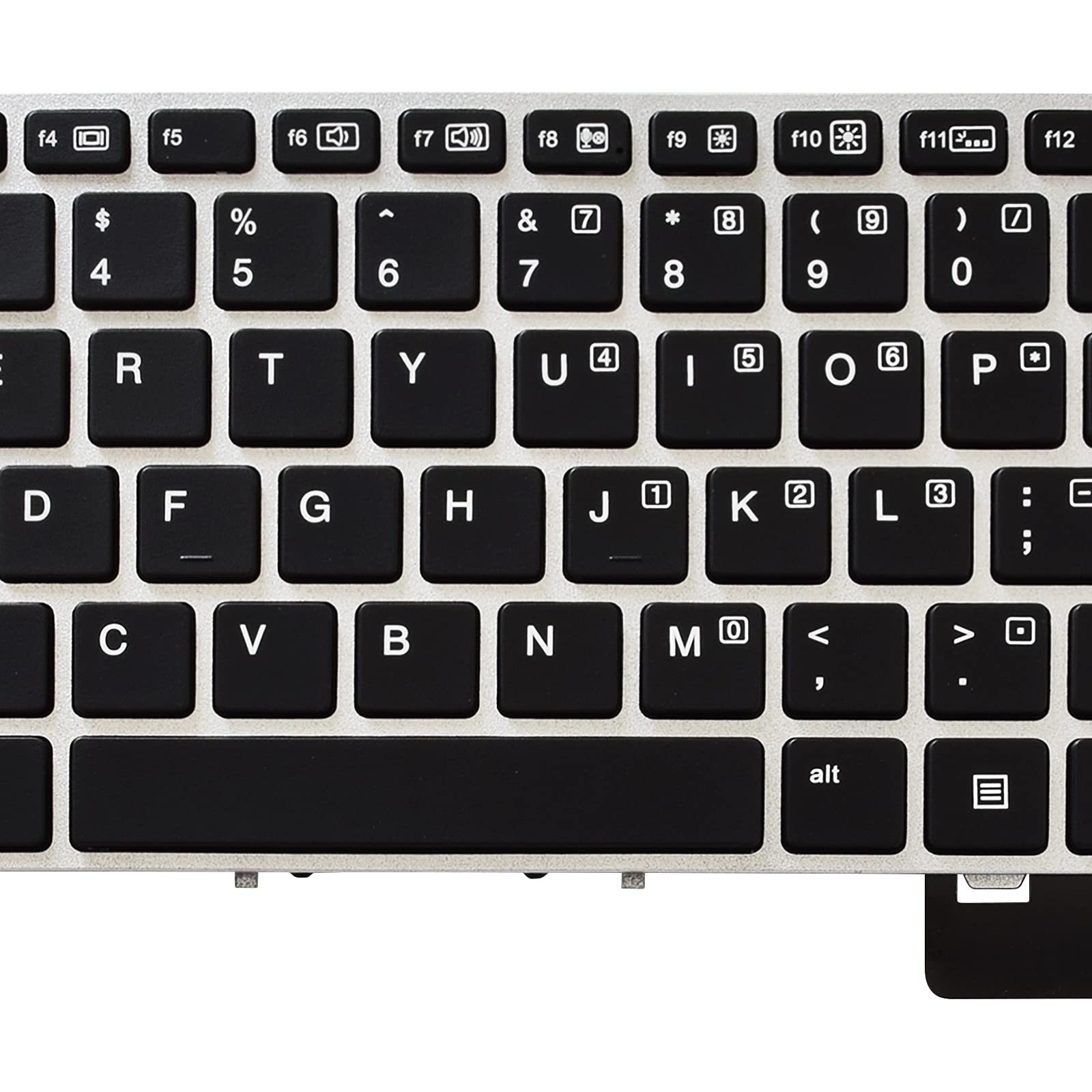 SUNMALL Backlit Keyboard Replacement for HP Elitebook Folio 9470m 9480m Silver Frame US Layout - View 5 of 7