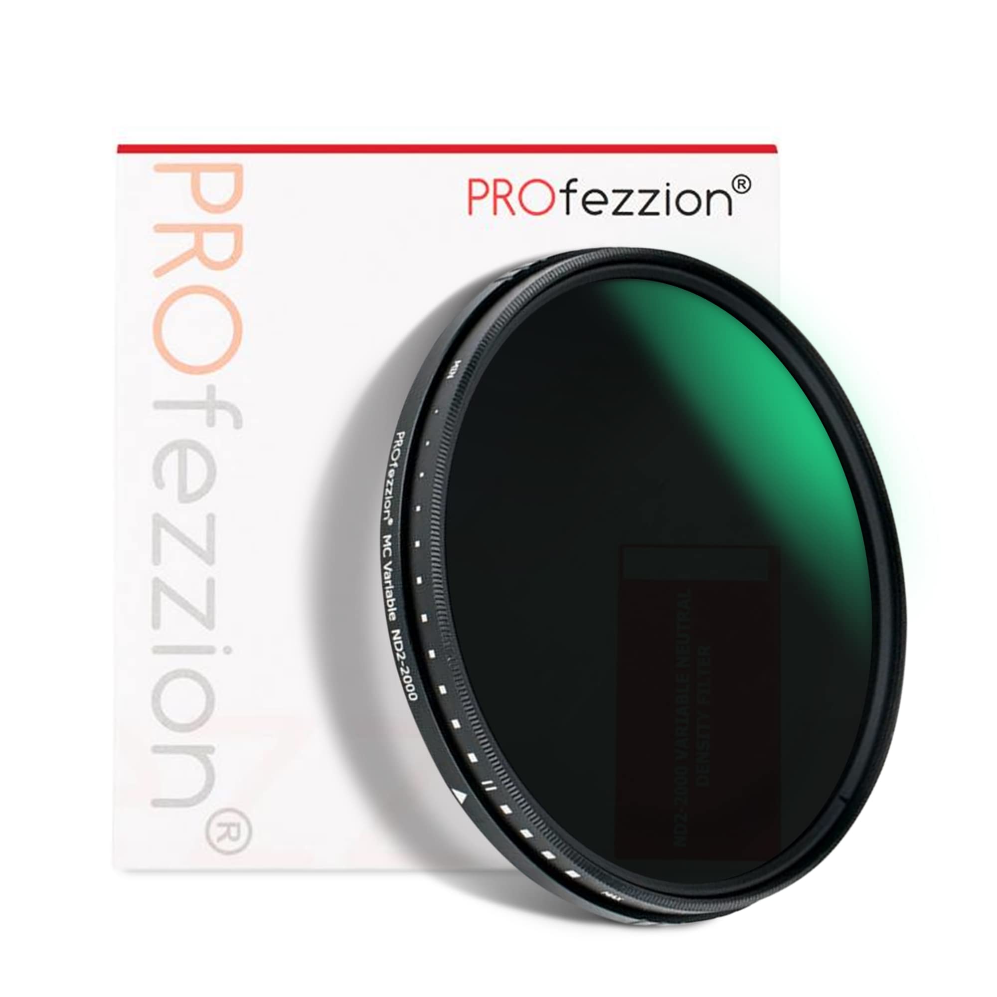PROfezzion 62mm Variable ND Filter ND2-ND2000 for Fujifilm Sony Nikon and Other 62mm Camera Lenses
