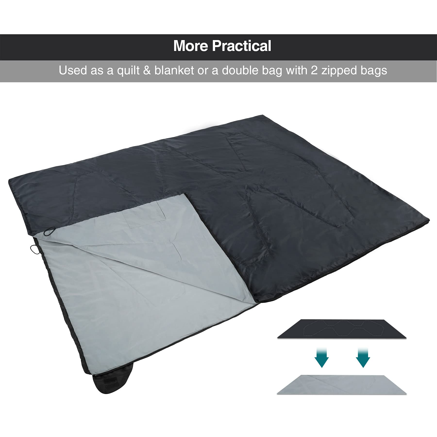 REDCAMP Large Ultra Lightweight Sleeping Bag for Backpacking Comfortable Warm Weather with Compression Sack Black 82.7x33 Inches - View 3 of 9