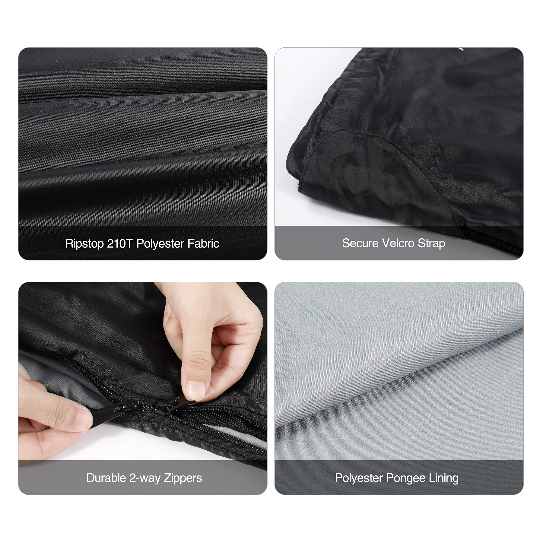 REDCAMP Large Ultra Lightweight Sleeping Bag for Backpacking Comfortable Warm Weather with Compression Sack Black 82.7x33 Inches - View 6 of 9