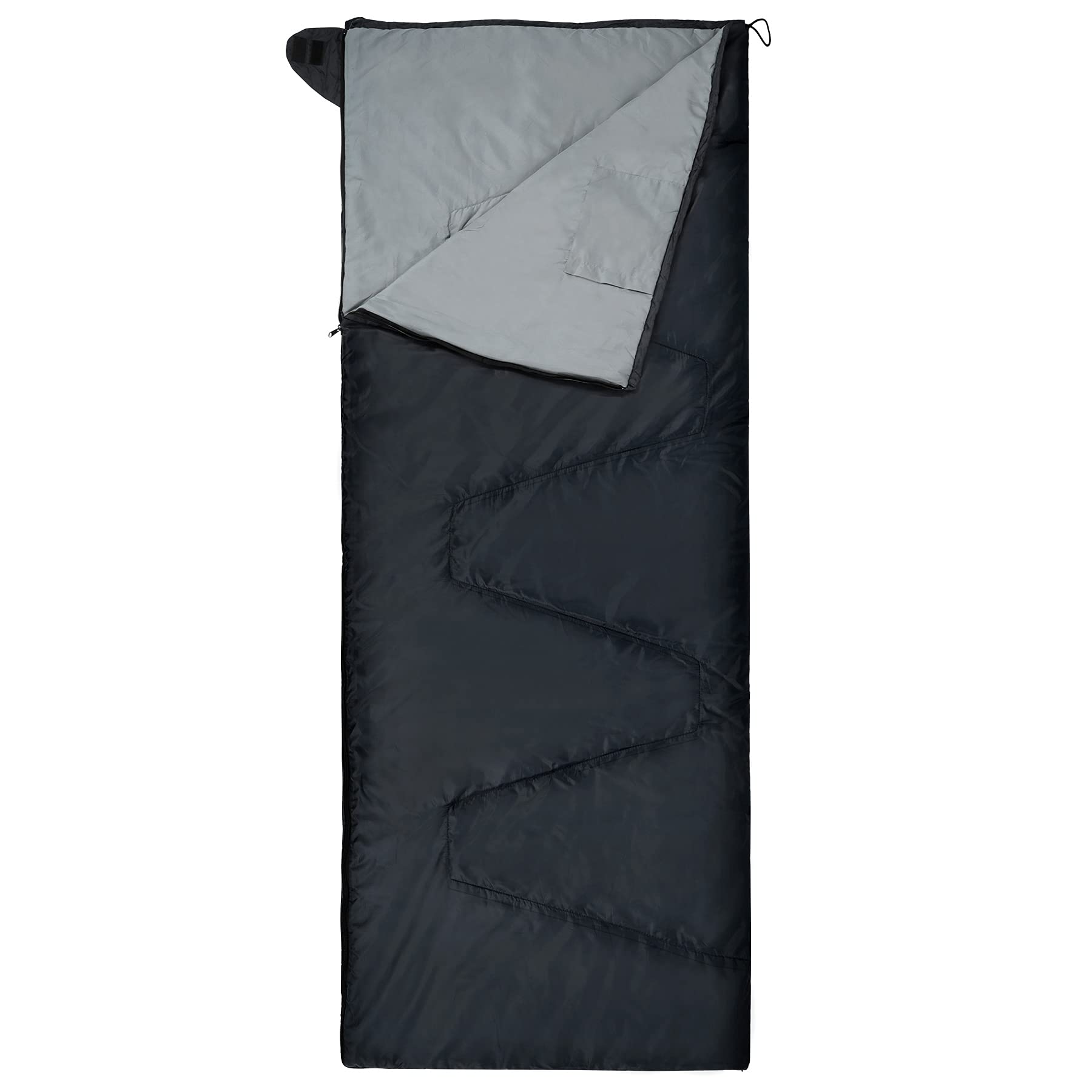 REDCAMP Large Ultra Lightweight Sleeping Bag for Backpacking Comfortable Warm Weather with Compression Sack Black 82.7x33 Inches - View 9 of 9