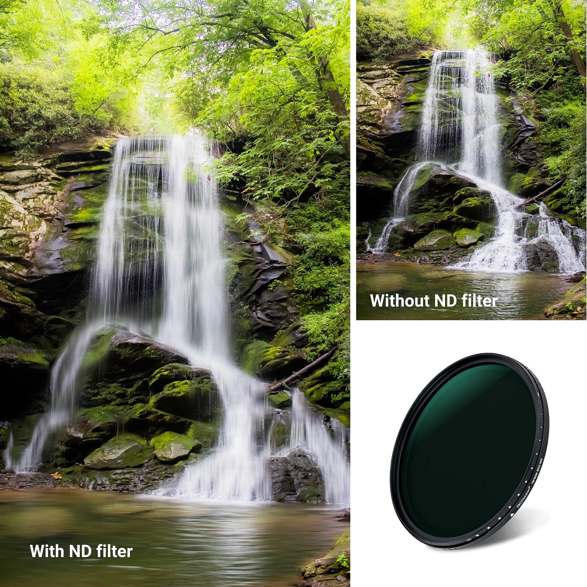 PROfezzion 62mm Variable ND Filter Ultra Slim ND2 to ND400 for Fujifilm Sony Nikon and Other 62mm Lenses - View 2 of 9