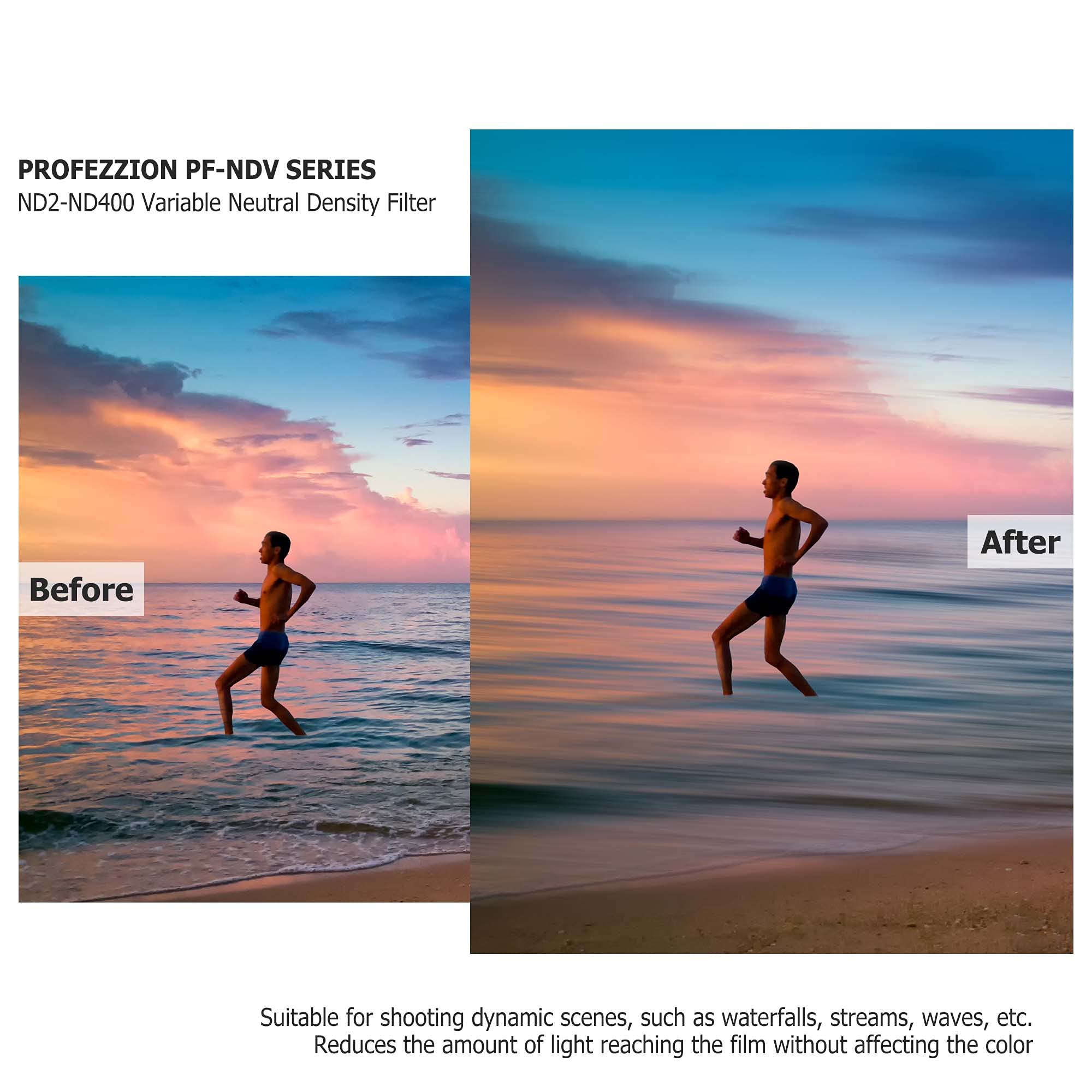 PROfezzion 62mm Variable ND Filter Ultra Slim ND2 to ND400 for Fujifilm Sony Nikon and Other 62mm Lenses - View 4 of 9