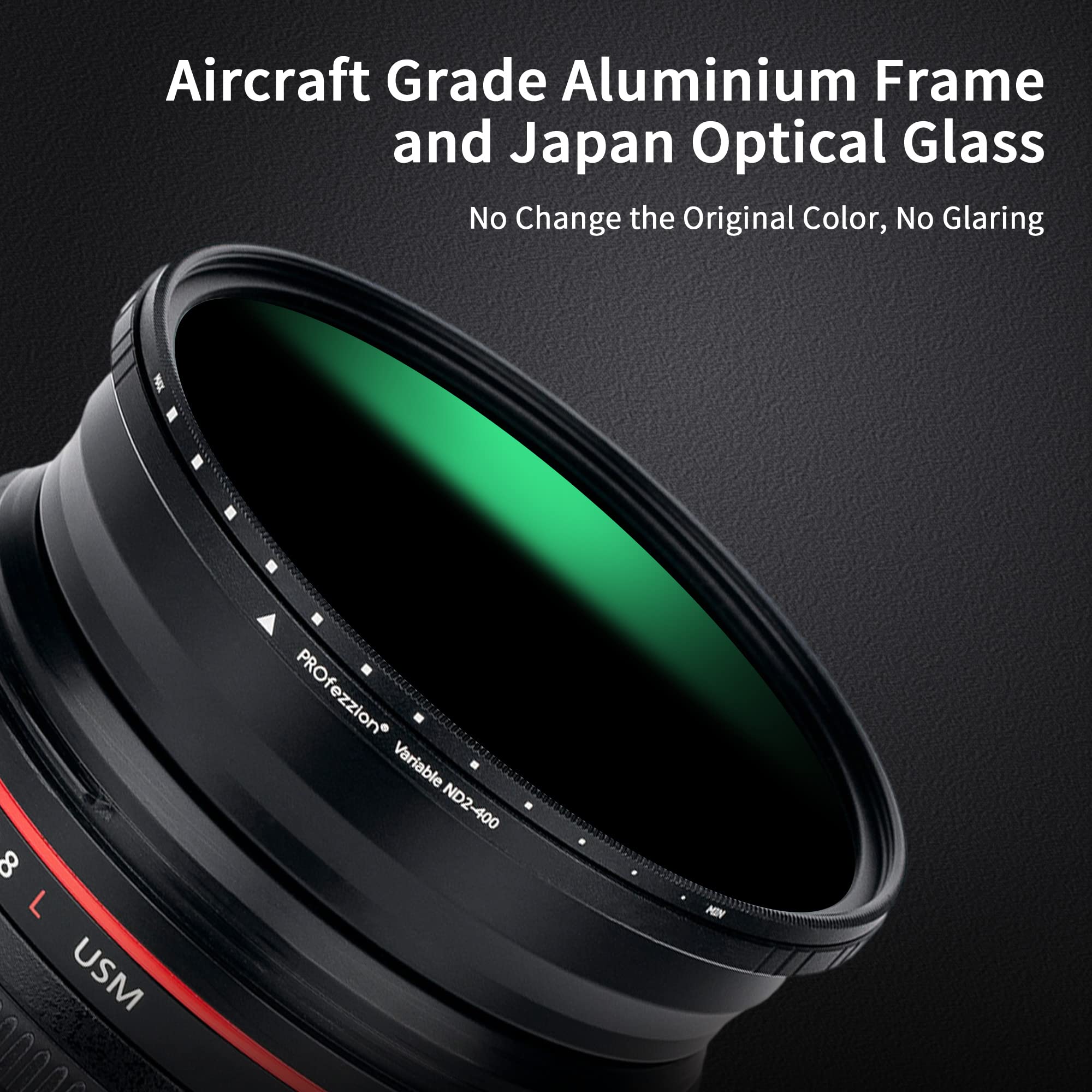 PROfezzion 62mm Variable ND Filter Ultra Slim ND2 to ND400 for Fujifilm Sony Nikon and Other 62mm Lenses - View 5 of 9